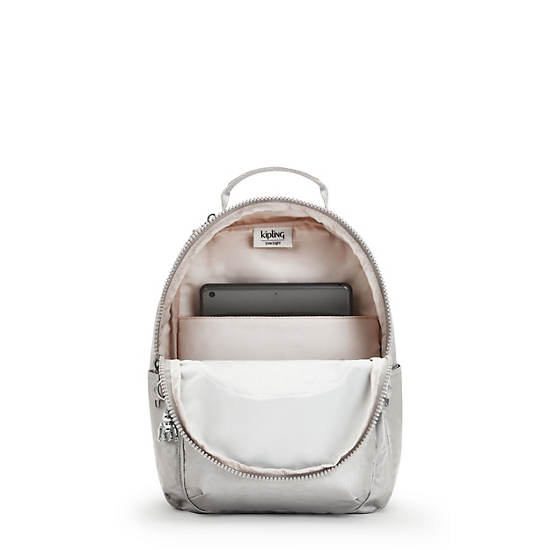 Kipling Seoul Small Metallic Tablet Hátizsák Titán | HU 1611NW